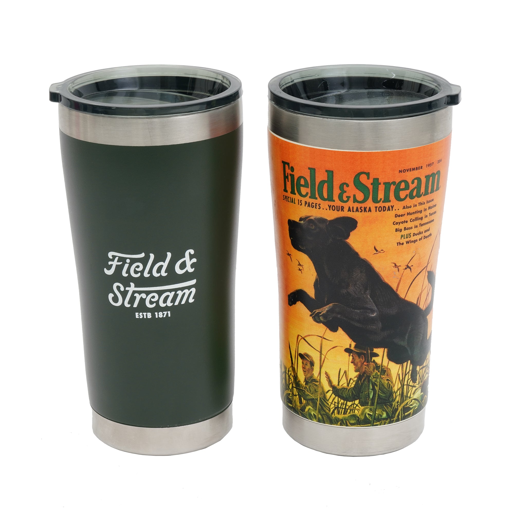 Field & Stream 20 oz. Insulated Tumblers, Dark Green/Lab, 2 pc.